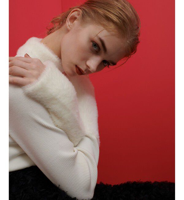 LOULOU WILLOUGHBY「◇【LOULOU WILLOUGHBY】ファーアクセントプルオーバー」|ニット・セーター|