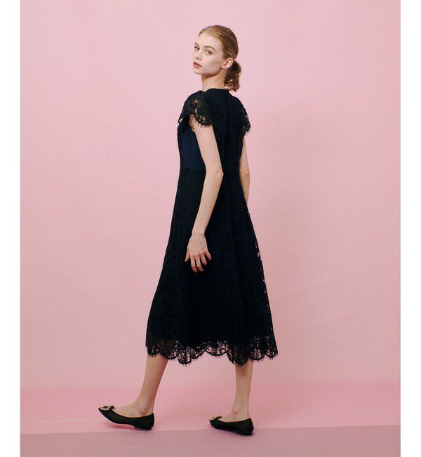 LOULOU WILLOUGHBY「【LOULOU WILLOUGHBY】パイピングキリカエレースワンピース」|ワンピース|