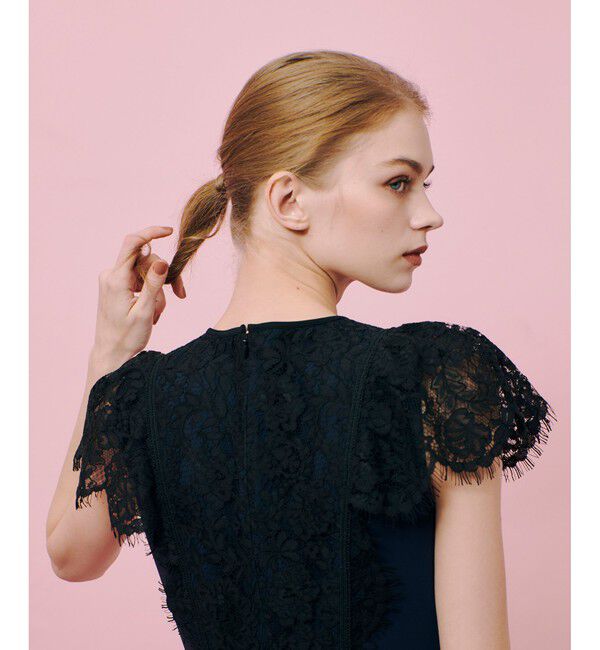 LOULOU WILLOUGHBY「【LOULOU WILLOUGHBY】パイピングキリカエレースワンピース」|ワンピース|