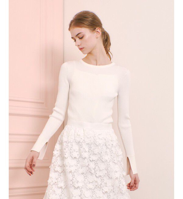 LOULOU WILLOUGHBY「【LOULOU WILLOUGHBY】2WAY RIB プルオーバー」|ニット・セーター|オフホワイト