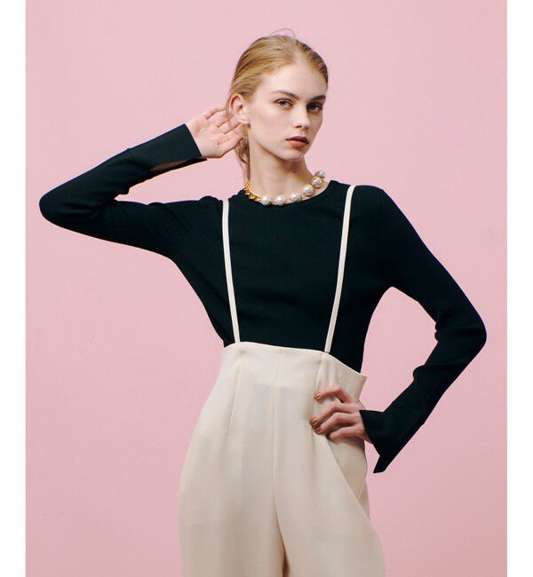 LOULOU WILLOUGHBY「【LOULOU WILLOUGHBY】2WAY RIB プルオーバー」|ニット・セーター|ブラック