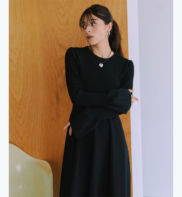 titivate「リブデザインニットワンピース」|ワンピース|