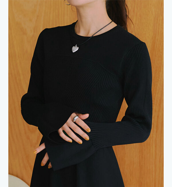 titivate「リブデザインニットワンピース」|ワンピース|