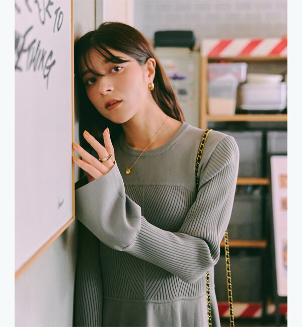 titivate「リブデザインニットワンピース」|ワンピース|