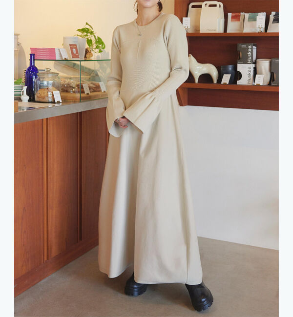 titivate「リブデザインニットワンピース」|ワンピース|