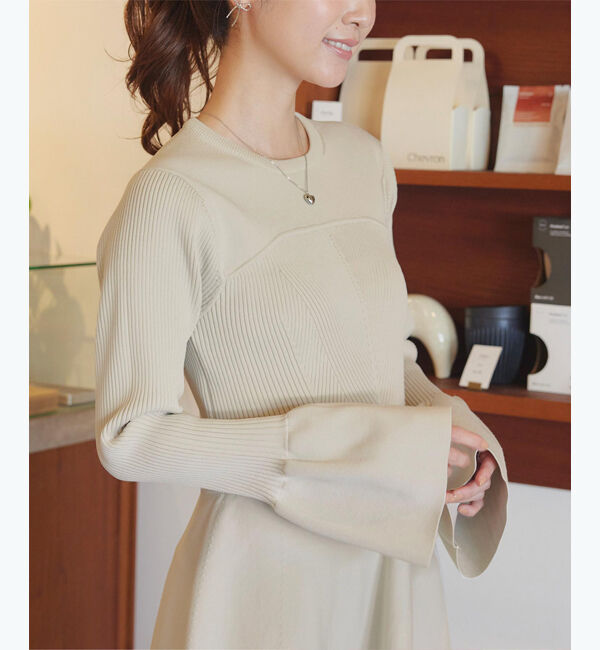 titivate「リブデザインニットワンピース」|ワンピース|