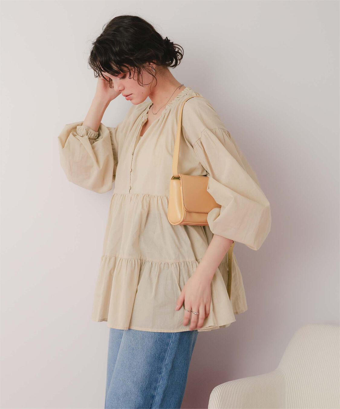 titivate「コットンボイルティアードチュニック/トップス」|シャツ・ブラウス|