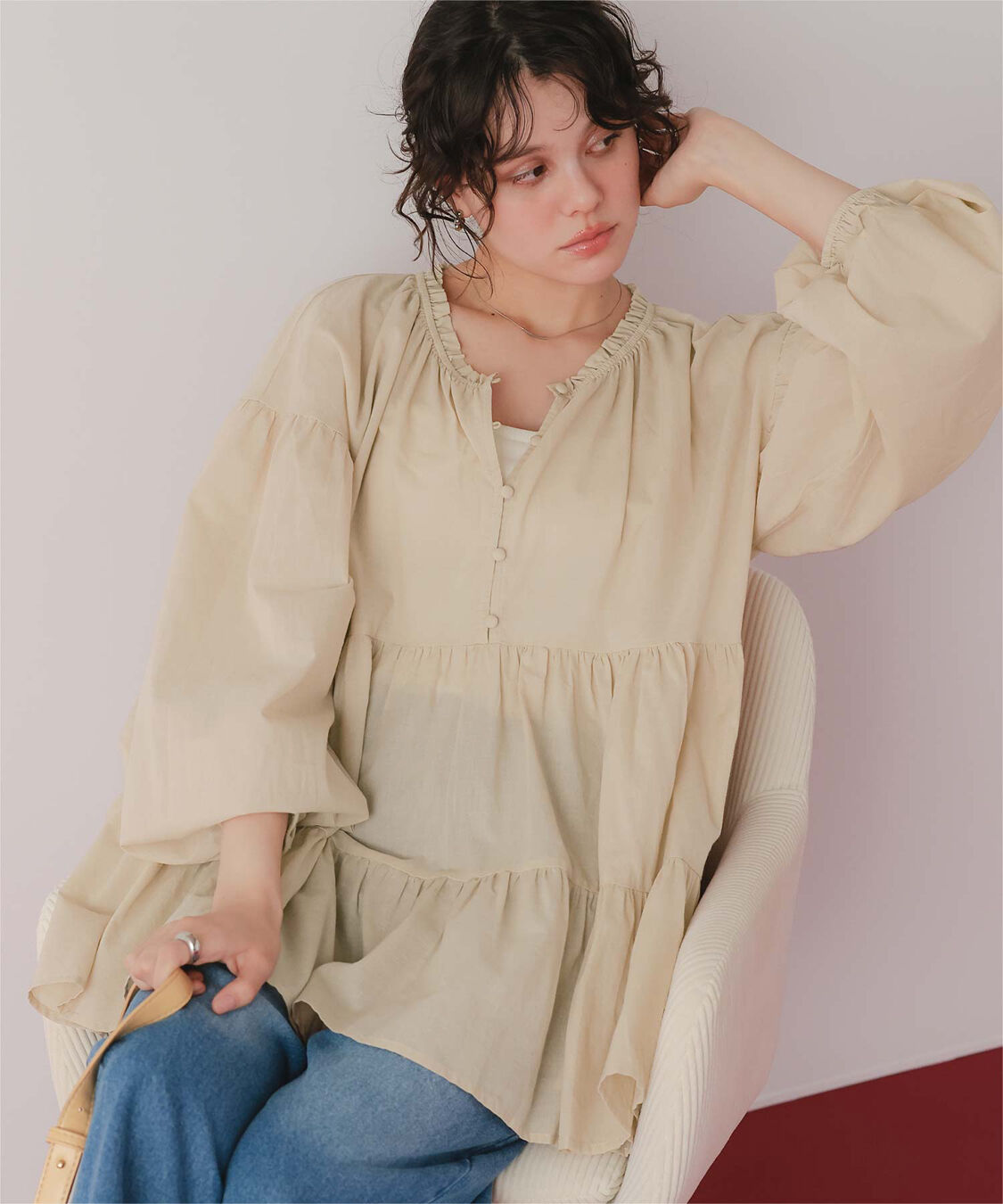 titivate「コットンボイルティアードチュニック/トップス」|シャツ・ブラウス|