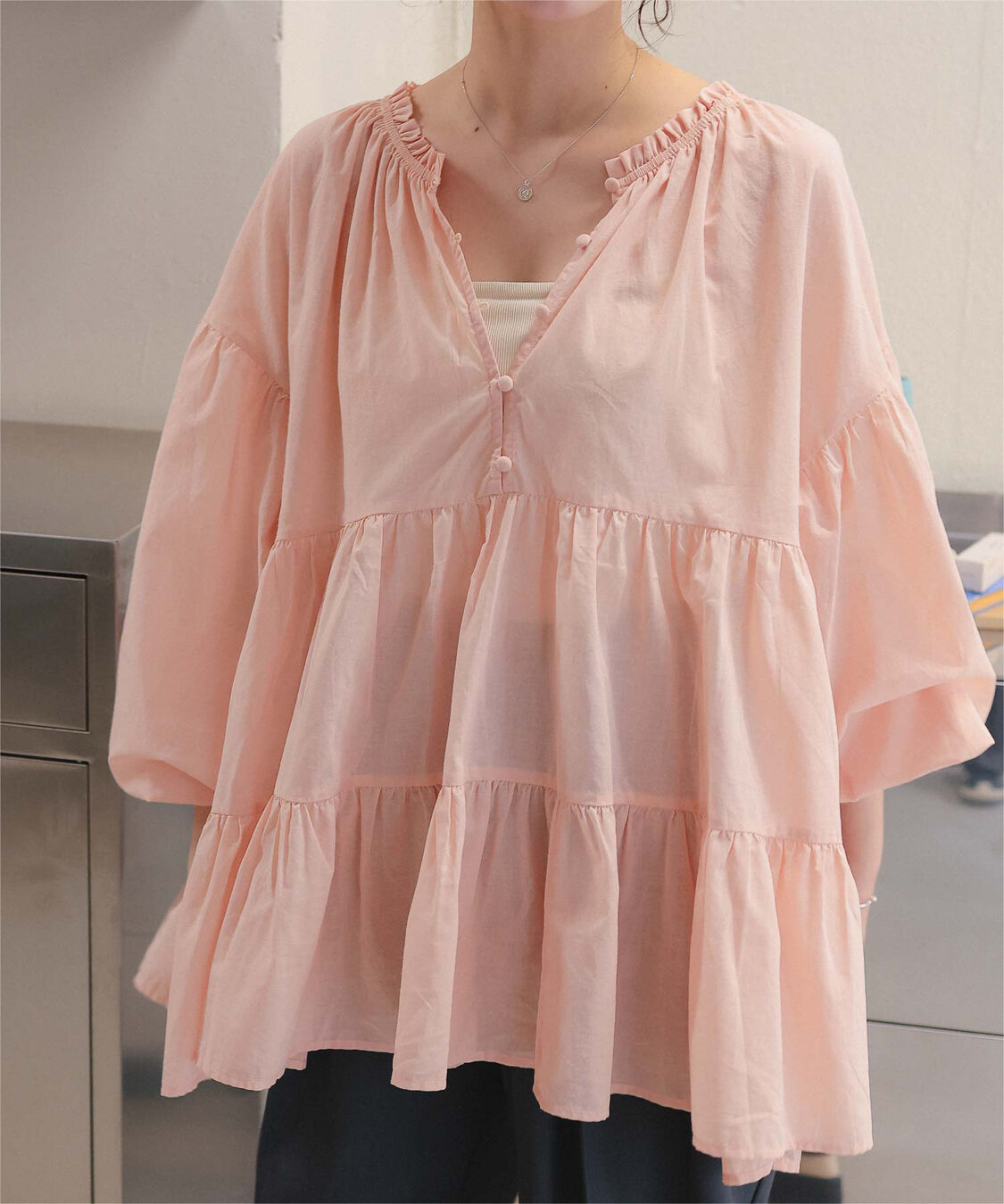 titivate「コットンボイルティアードチュニック/トップス」|シャツ・ブラウス|