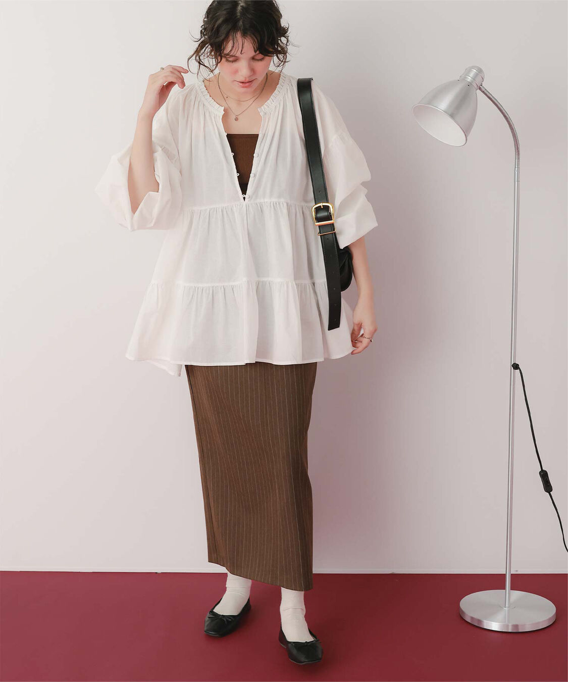 titivate「コットンボイルティアードチュニック/トップス」|シャツ・ブラウス|