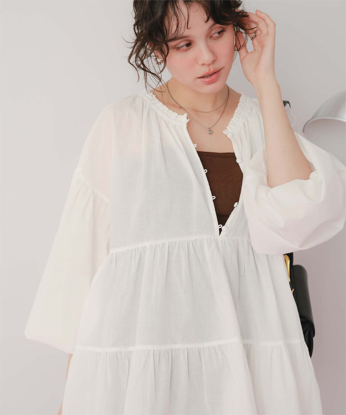 titivate「コットンボイルティアードチュニック/トップス」|シャツ・ブラウス|