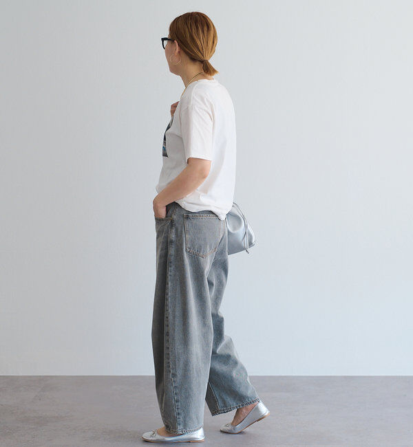  「【低身長・高身長対応/サイズ展開あり】デニムカーブレッグパンツ」|デニム|