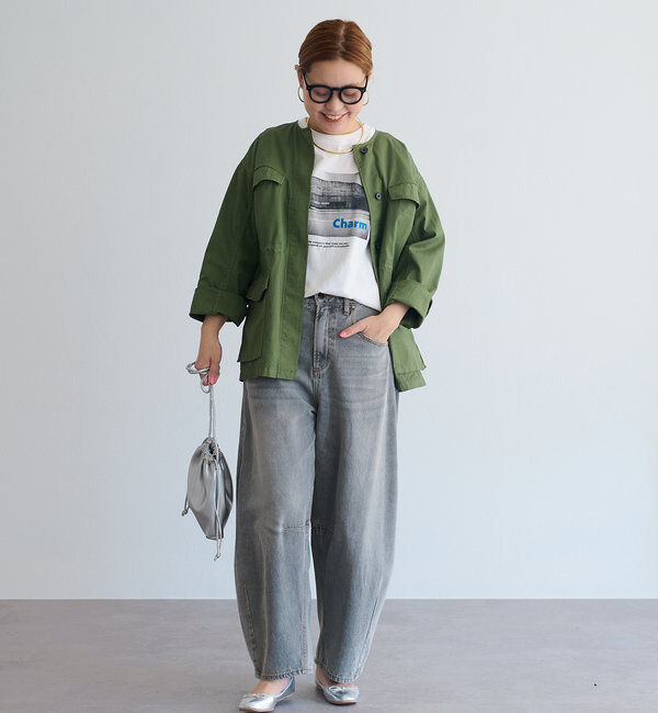  「【低身長・高身長対応/サイズ展開あり】デニムカーブレッグパンツ」|デニム|