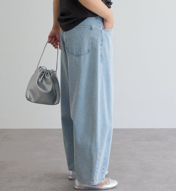  「【低身長・高身長対応/サイズ展開あり】デニムカーブレッグパンツ」|デニム|