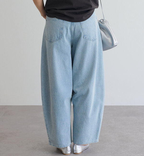  「【低身長・高身長対応/サイズ展開あり】デニムカーブレッグパンツ」|デニム|