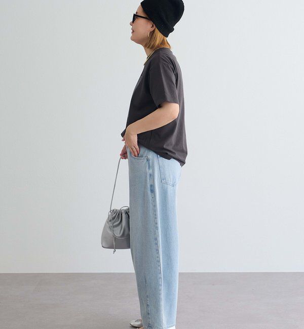  「【低身長・高身長対応/サイズ展開あり】デニムカーブレッグパンツ」|デニム|
