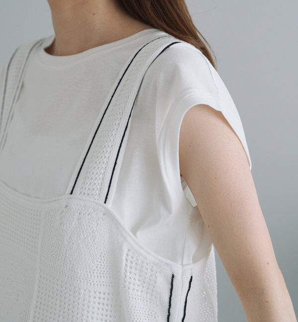  「配色透かし編みビスチェ」|ニット・セーター|