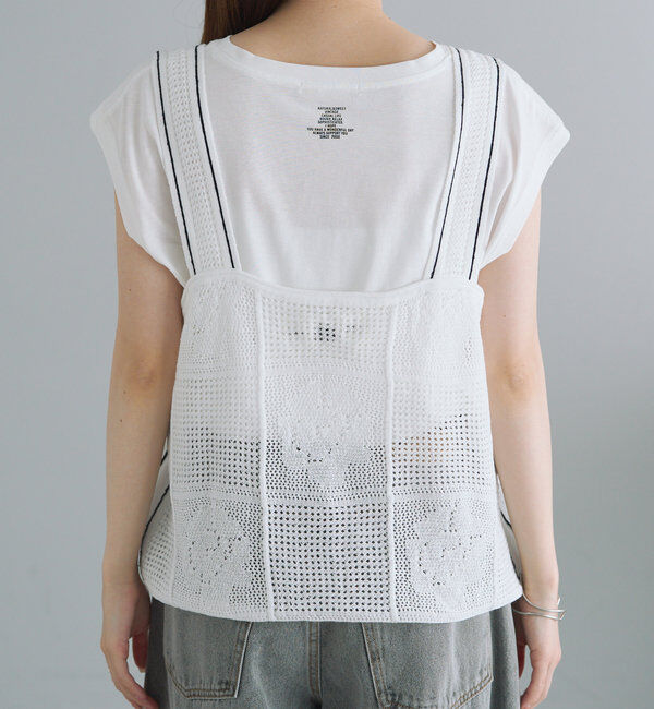  「配色透かし編みビスチェ」|ニット・セーター|