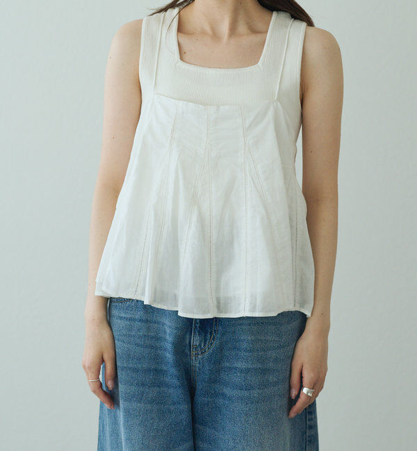  「インドボイルハシゴレースキャミブラウス」|キャミソール|