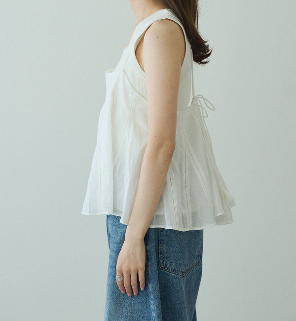  「インドボイルハシゴレースキャミブラウス」|キャミソール|