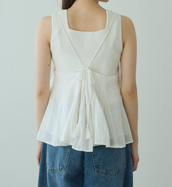  「インドボイルハシゴレースキャミブラウス」|キャミソール|