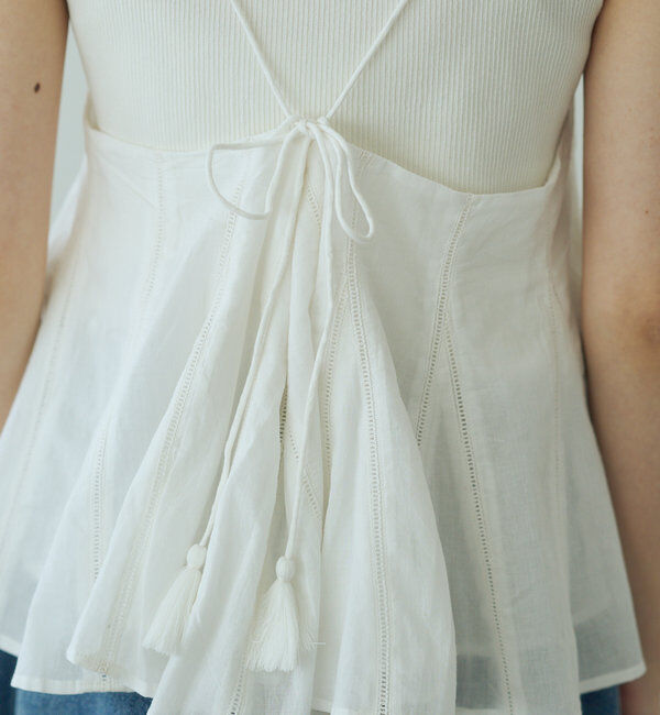  「インドボイルハシゴレースキャミブラウス」|キャミソール|