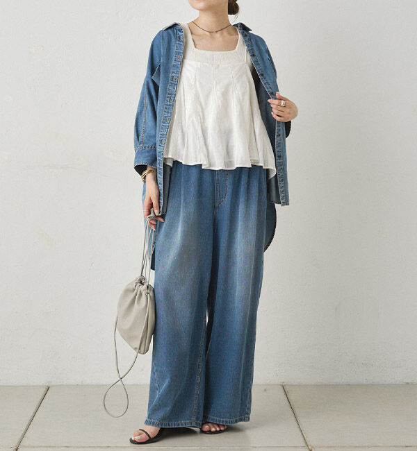  「インドボイルハシゴレースキャミブラウス」|キャミソール|