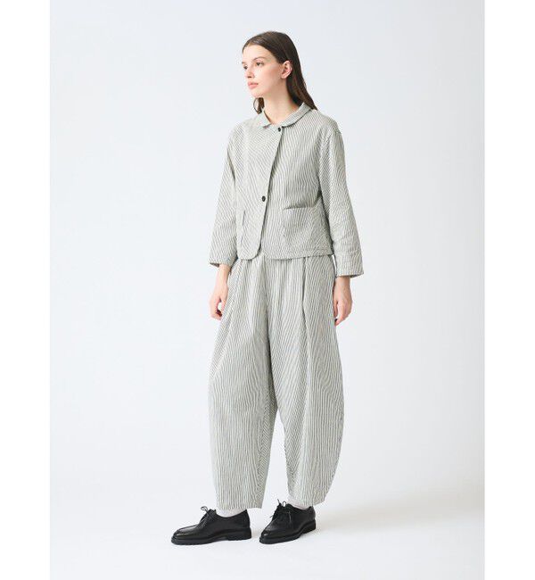 mizuiro ind「mizuiro ind ヒッコリーワイドテーパードパンツ」|その他|