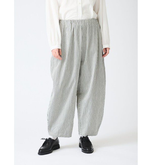 mizuiro ind「mizuiro ind ヒッコリーワイドテーパードパンツ」|その他|