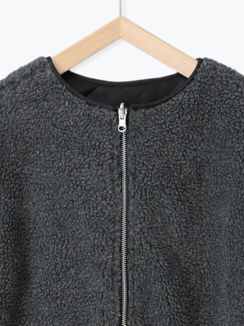 Samansa Mos2 blue「ボア&times;キルトリバーシブルコート」|ブルゾン・スタジャン|