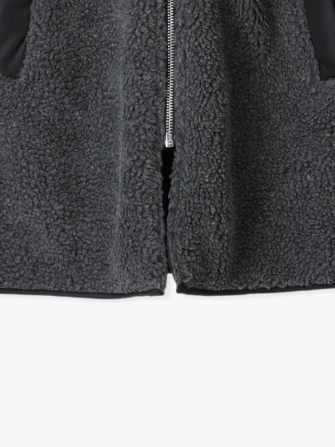 Samansa Mos2 blue「ボア&times;キルトリバーシブルコート」|ブルゾン・スタジャン|