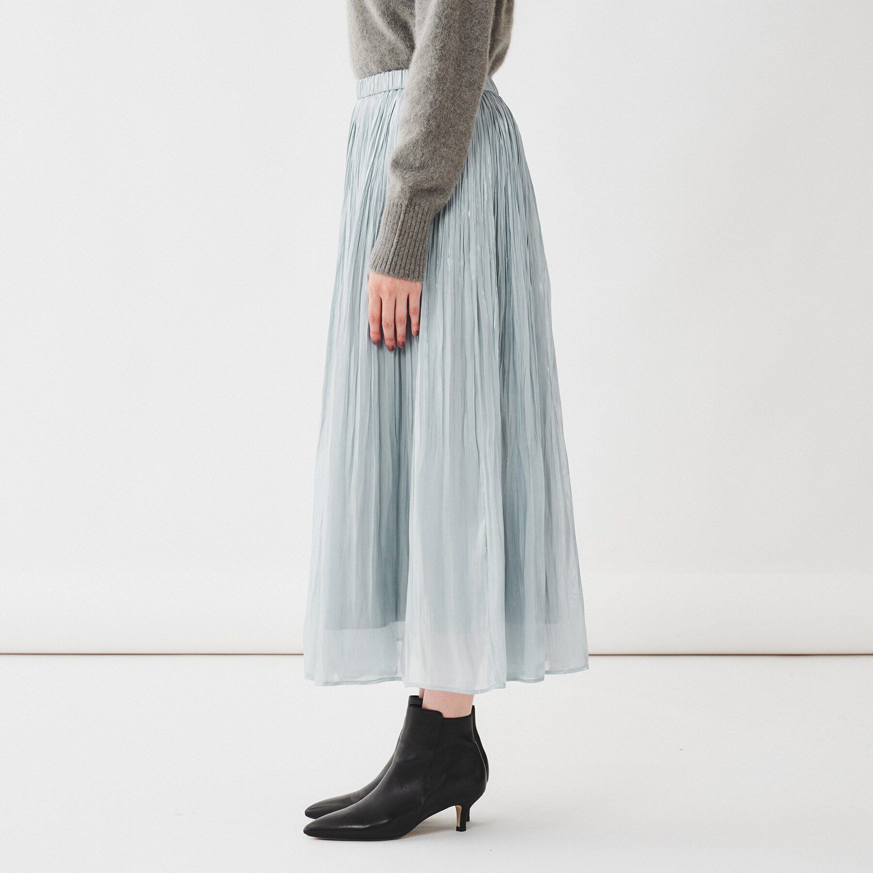 UNTITLED「【ウエストゴム/洗える】シアープリーツスカート」|スカート|
