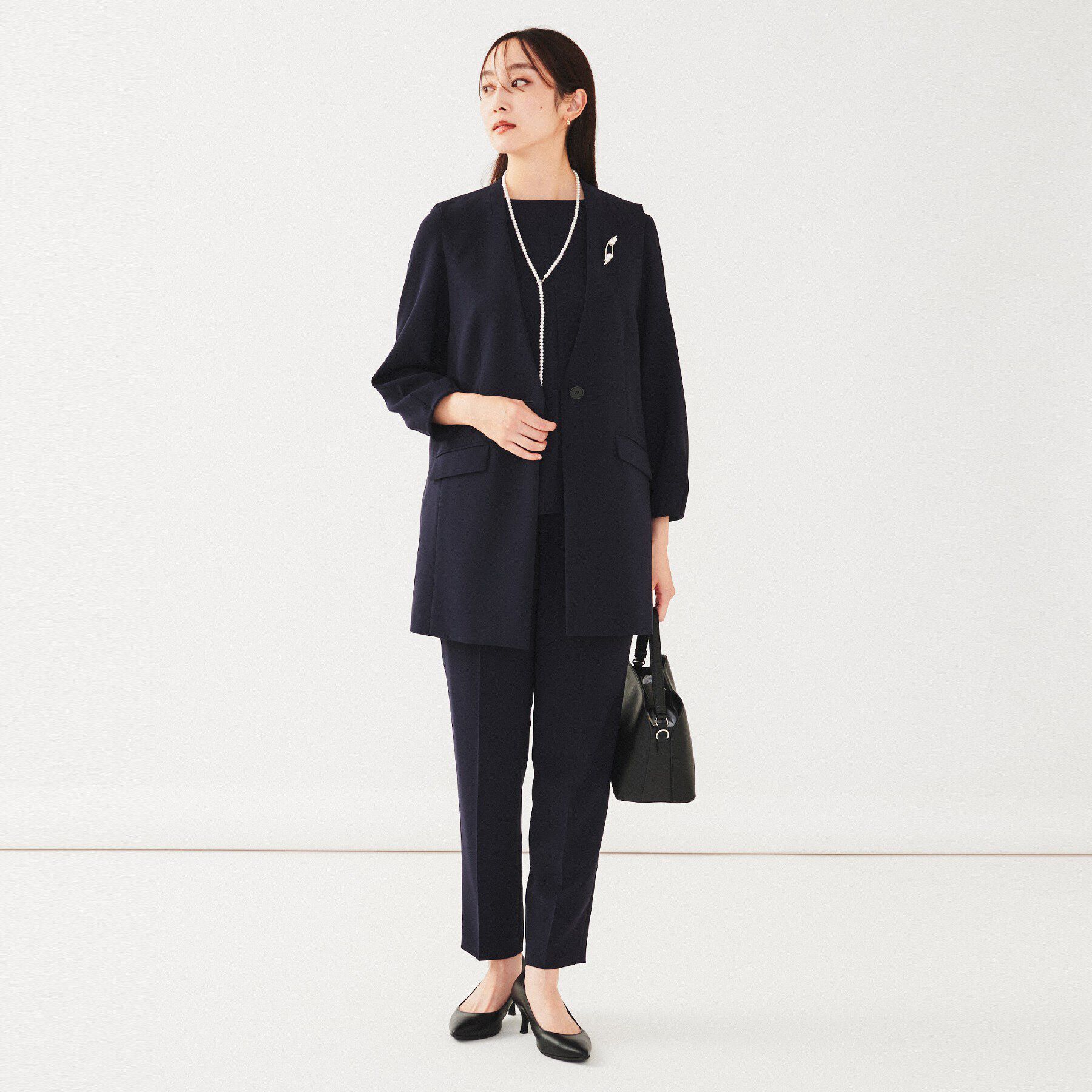 UNTITLED「【通勤スーツ】タックテーパードパンツ」|その他|