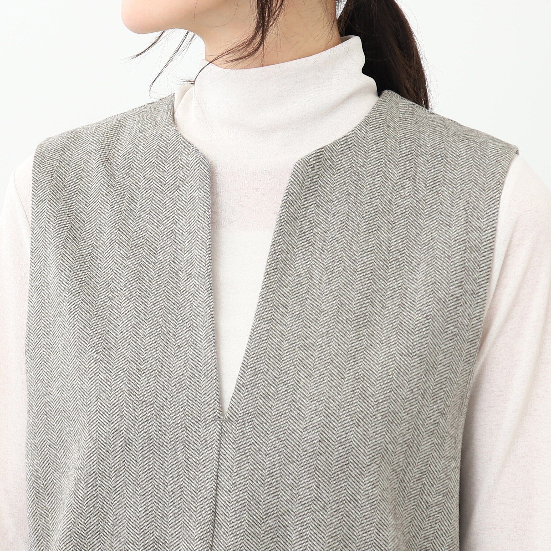 Reflect「【E‐QUALITY／手洗い可】へリンボン柄ジャンパースカート」|ワンピース|