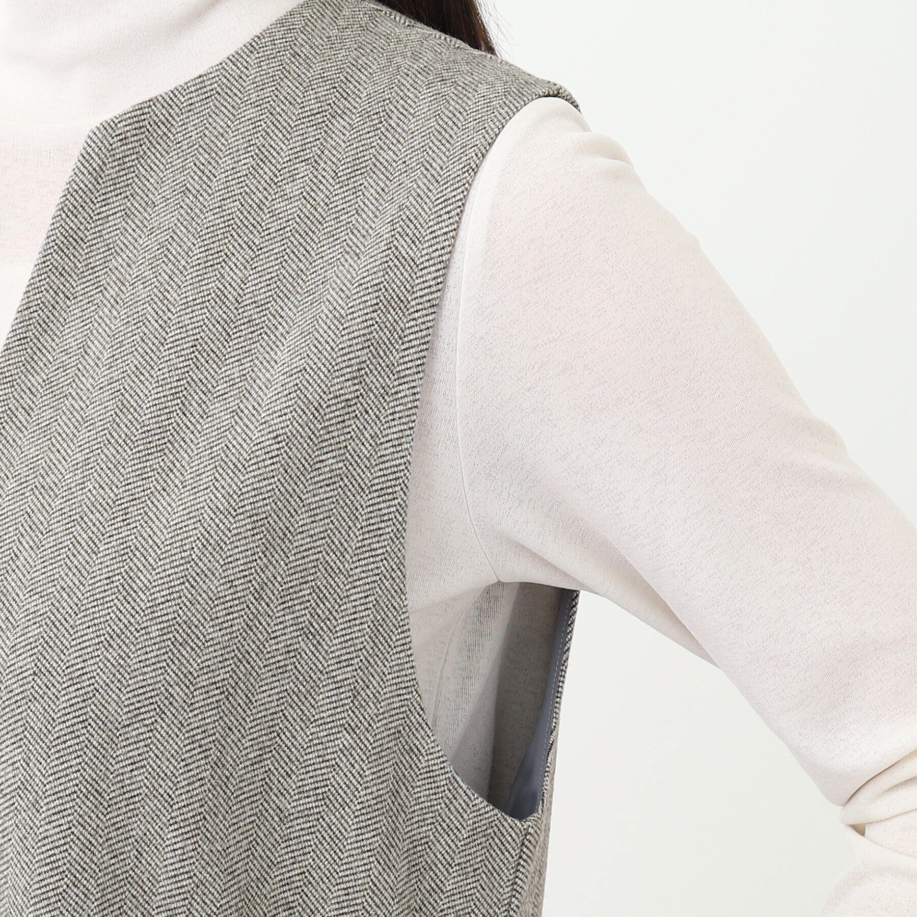 Reflect「【E‐QUALITY／手洗い可】へリンボン柄ジャンパースカート」|ワンピース|