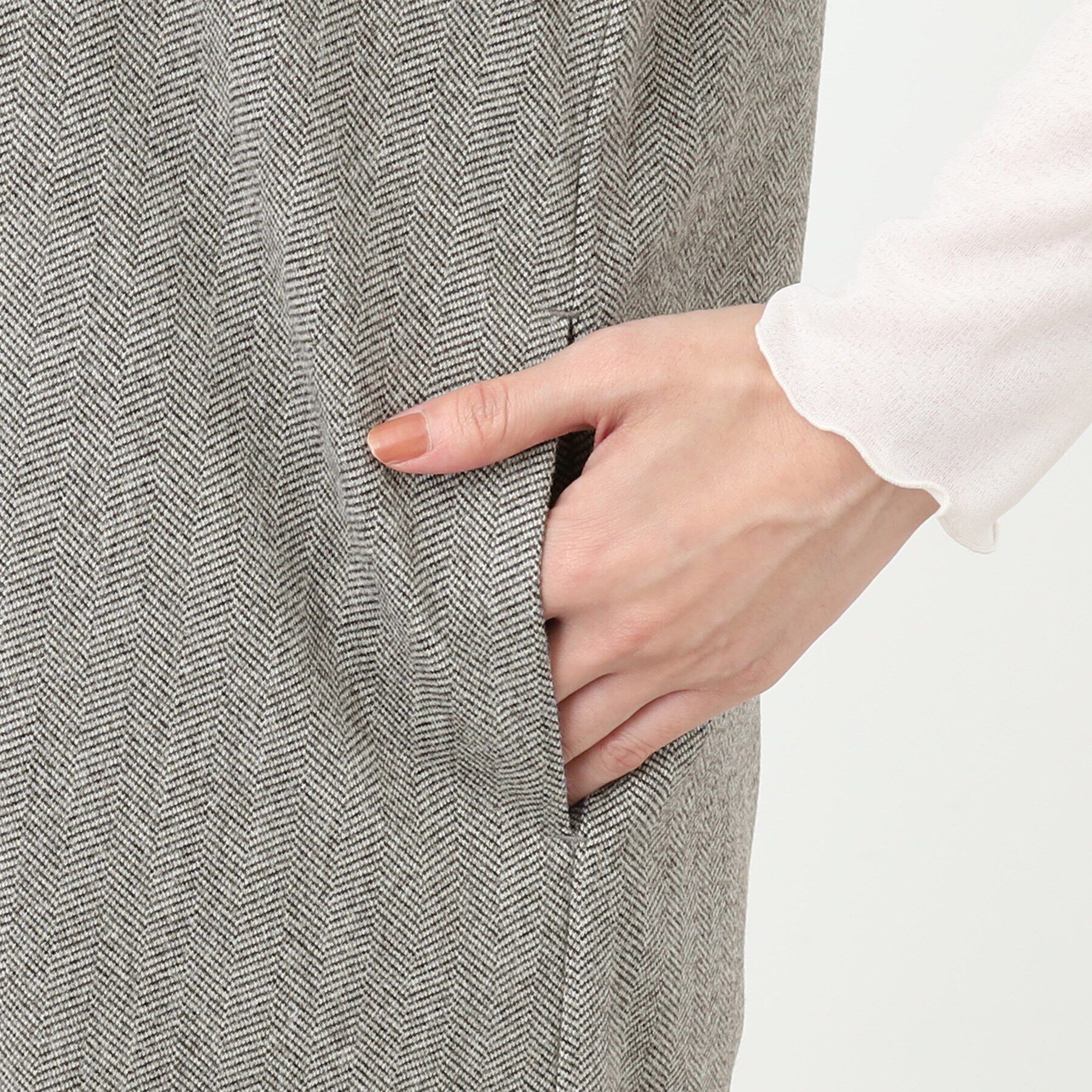 Reflect「【E‐QUALITY／手洗い可】へリンボン柄ジャンパースカート」|ワンピース|