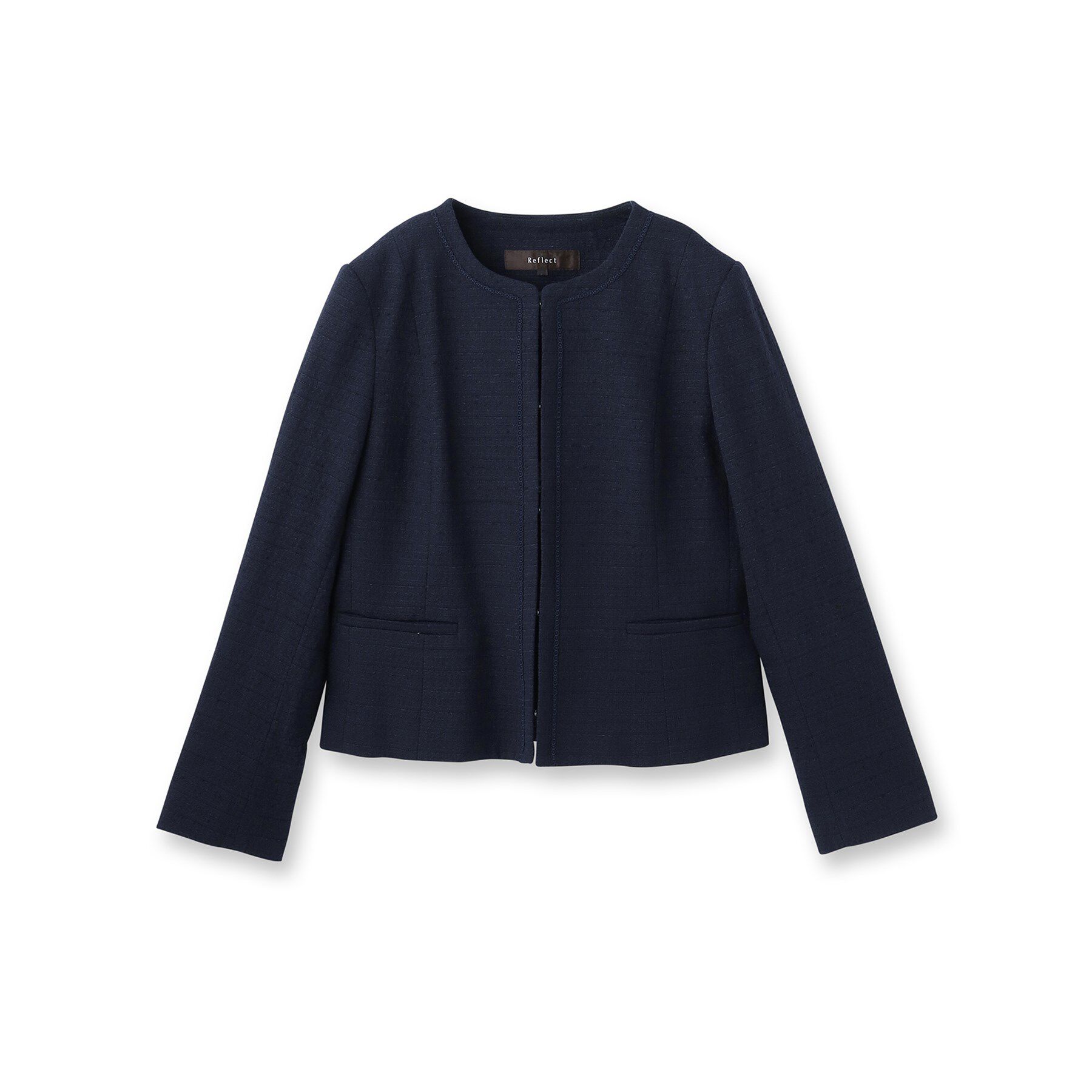 Reflect「【フォーマル／入卒／セットアップ可】ツイードジャケット」|ノーカラージャケット|