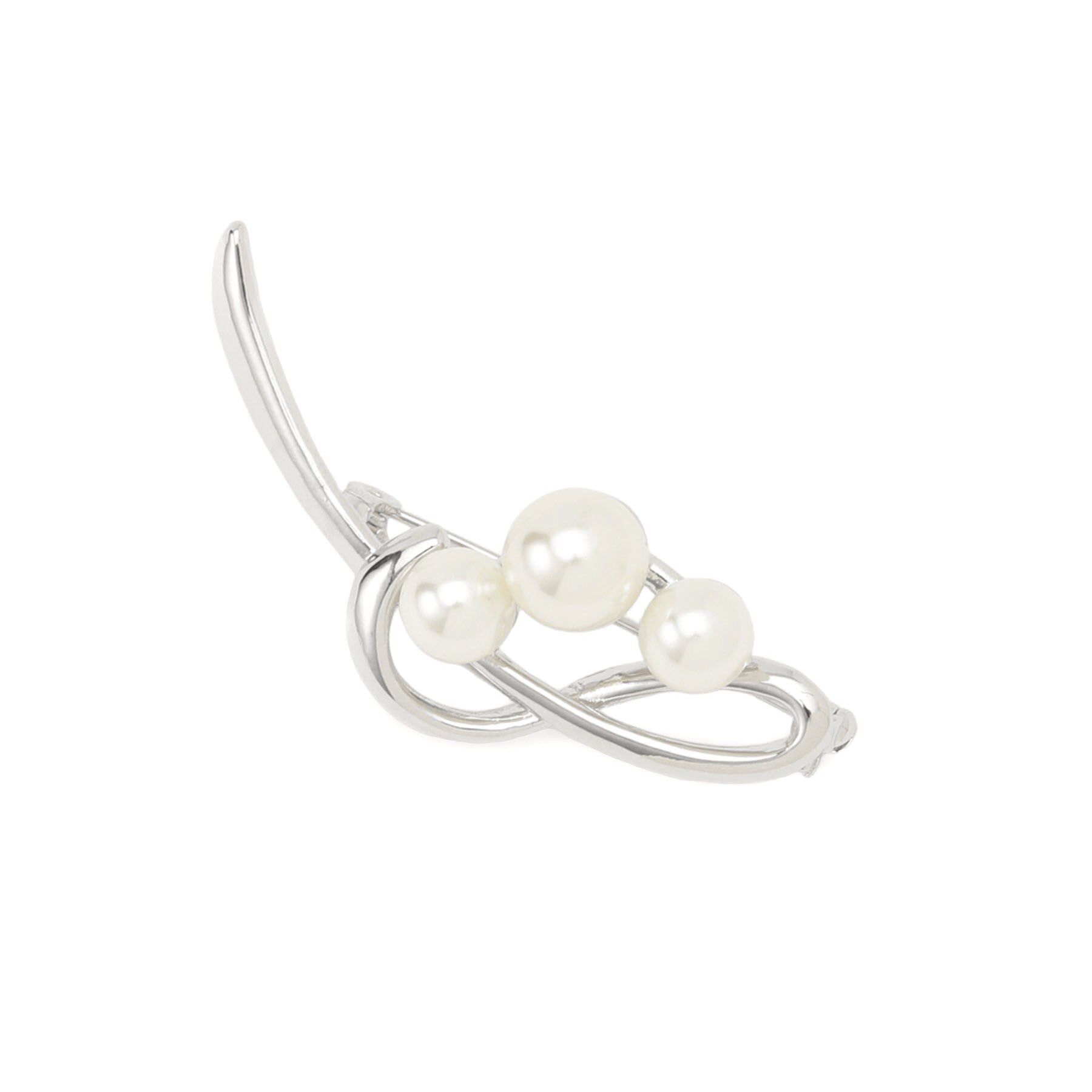 Reflect「【フォーマル／入卒】パール調&times;リーフデザインブローチ」|ブローチ・コサージュ|シルバー(006)