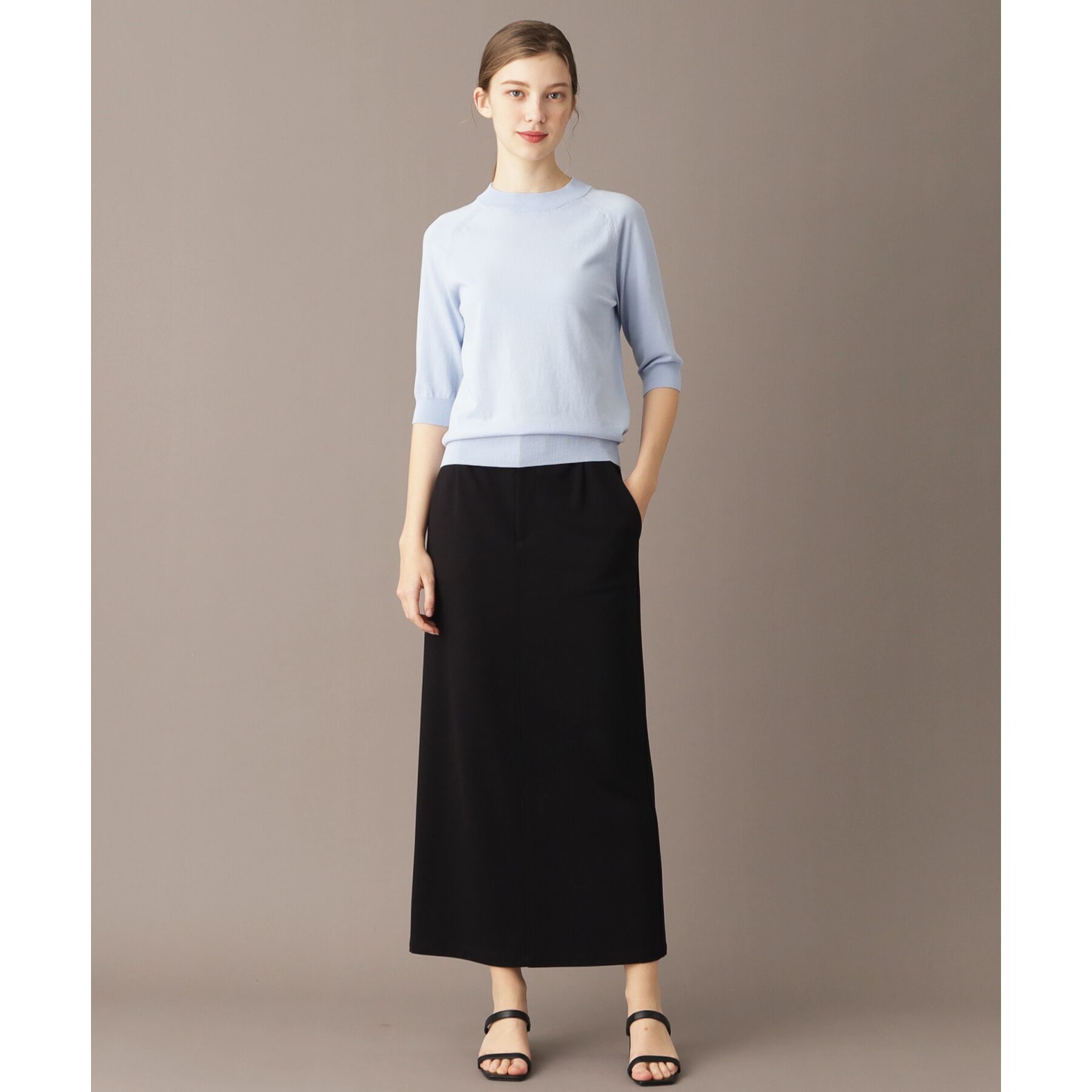 DRESSTERIOR「【定番/洗える】コットンシルク混ハーフスリーブ」|ニット・セーター|