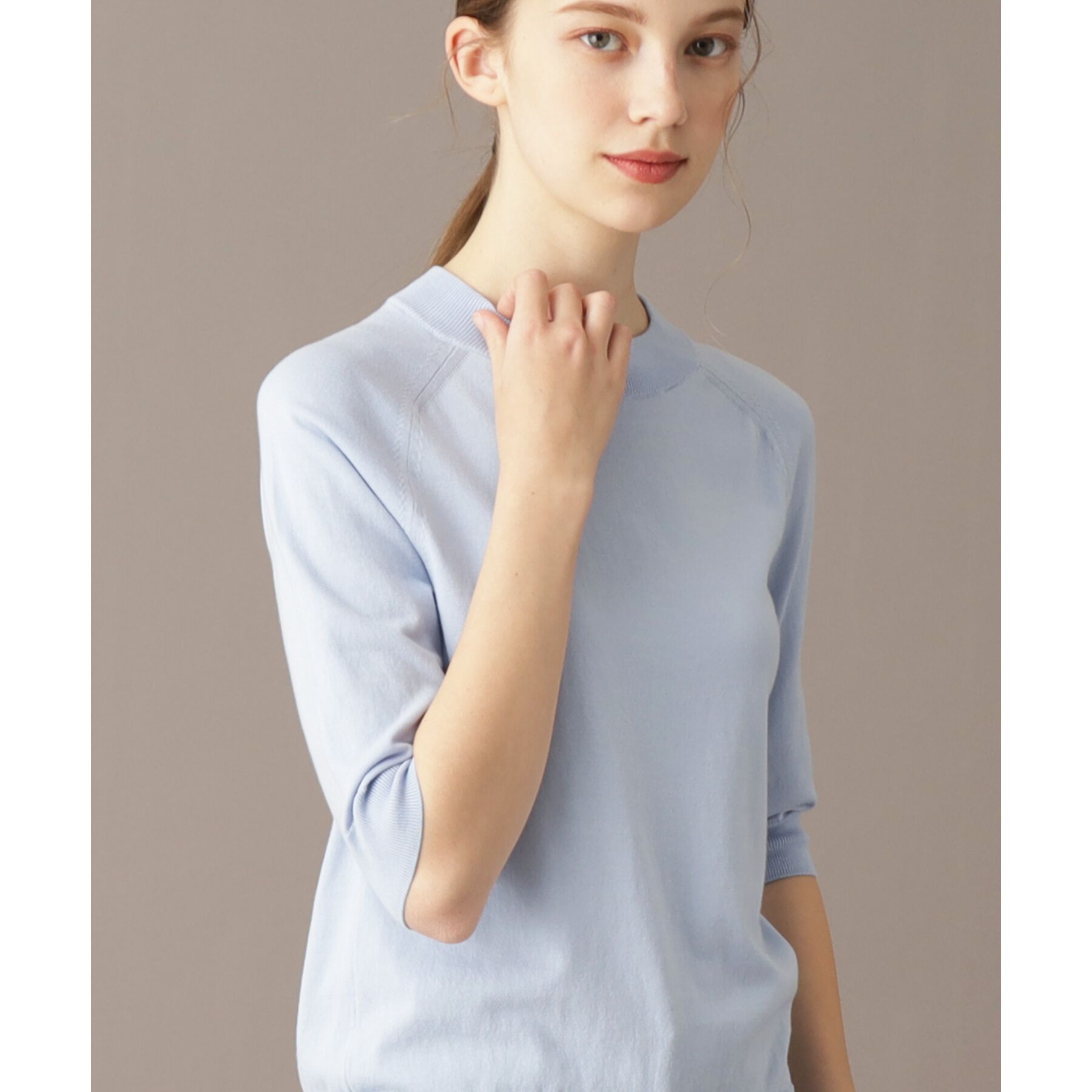 DRESSTERIOR「【定番/洗える】コットンシルク混ハーフスリーブ」|ニット・セーター|