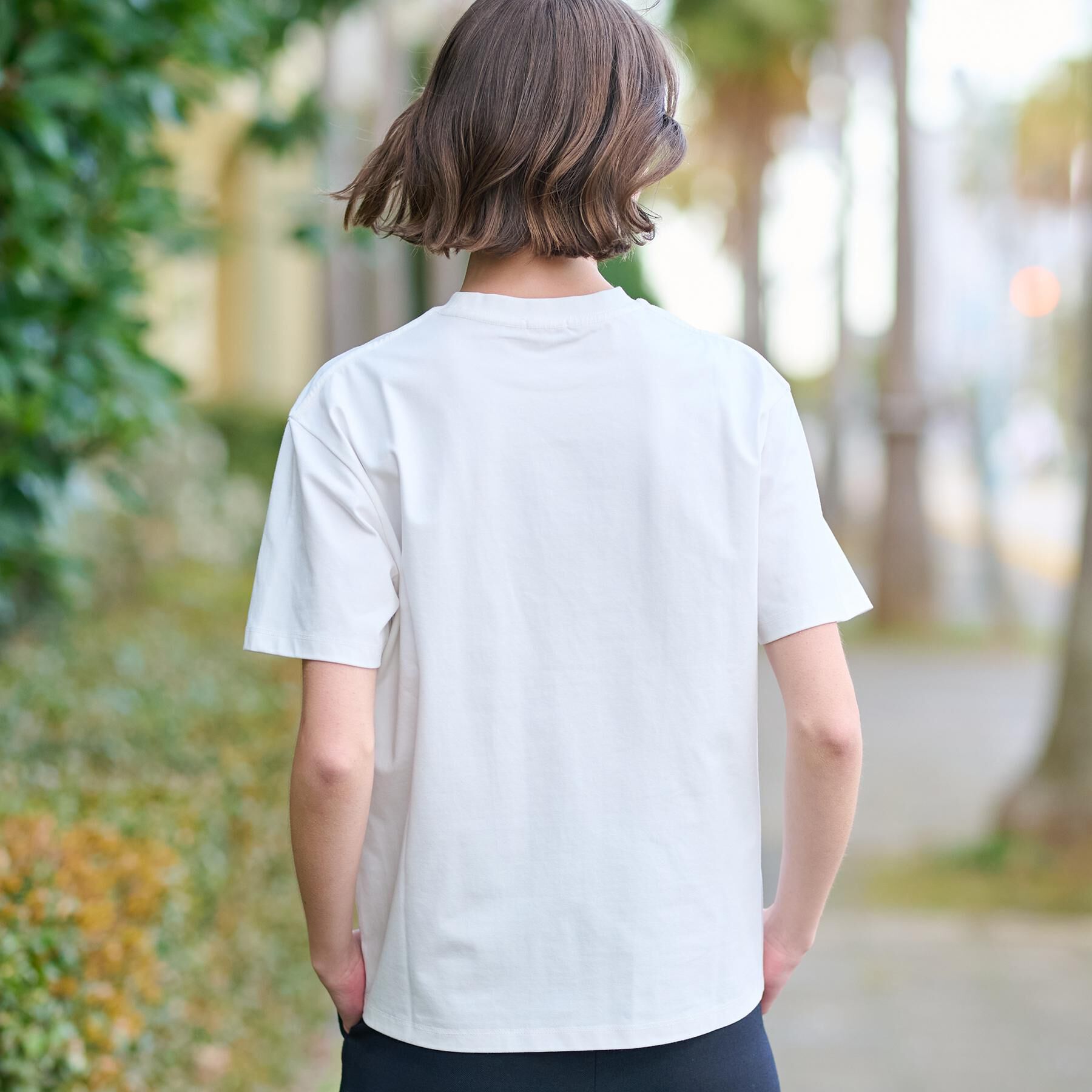 DRESSTERIOR「【接触冷感/UVカット】バックブリーズテックロゴTシャツ」|Tシャツ・カットソー|