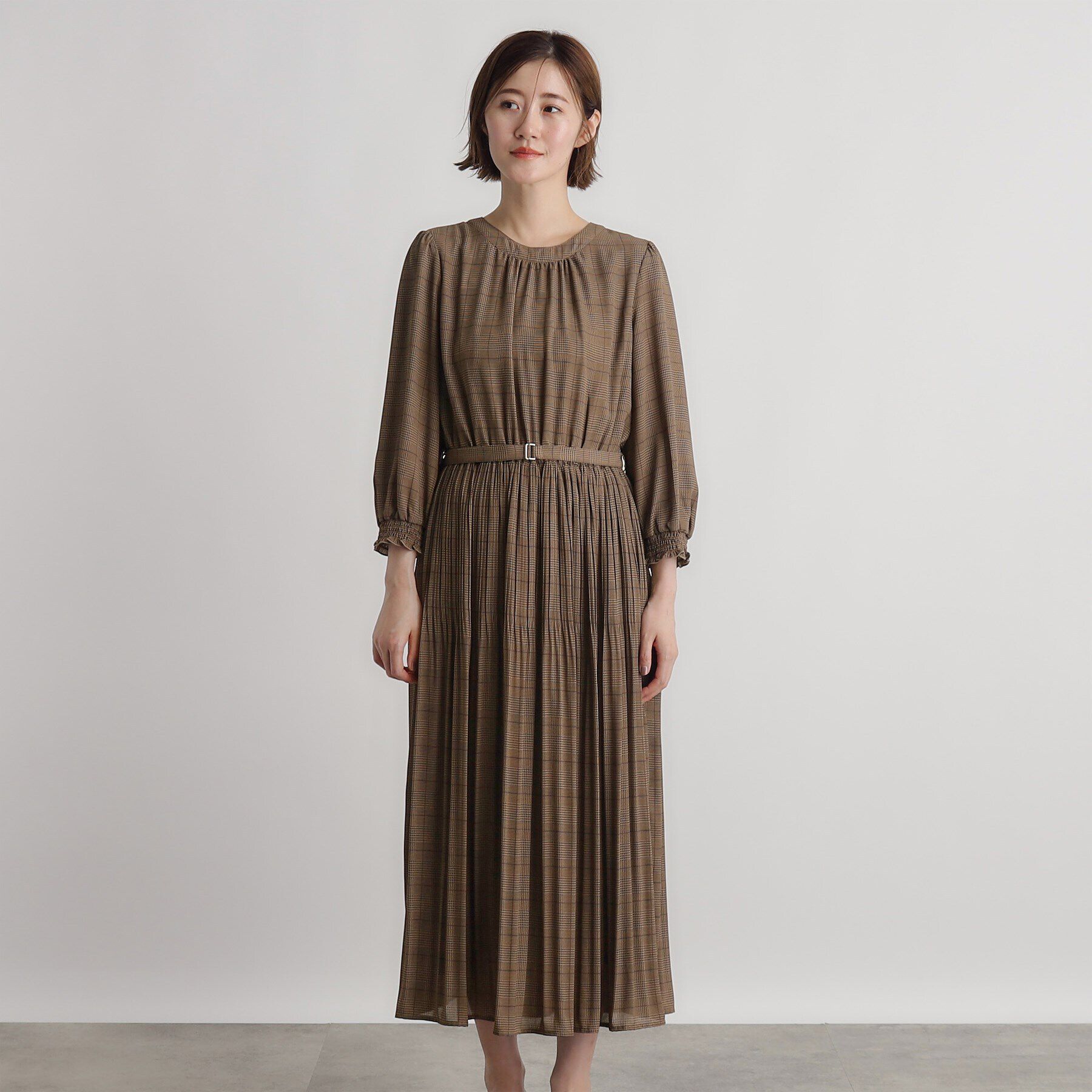 grove「ドビーアソートチェックプリントワンピース」|ワンピース|