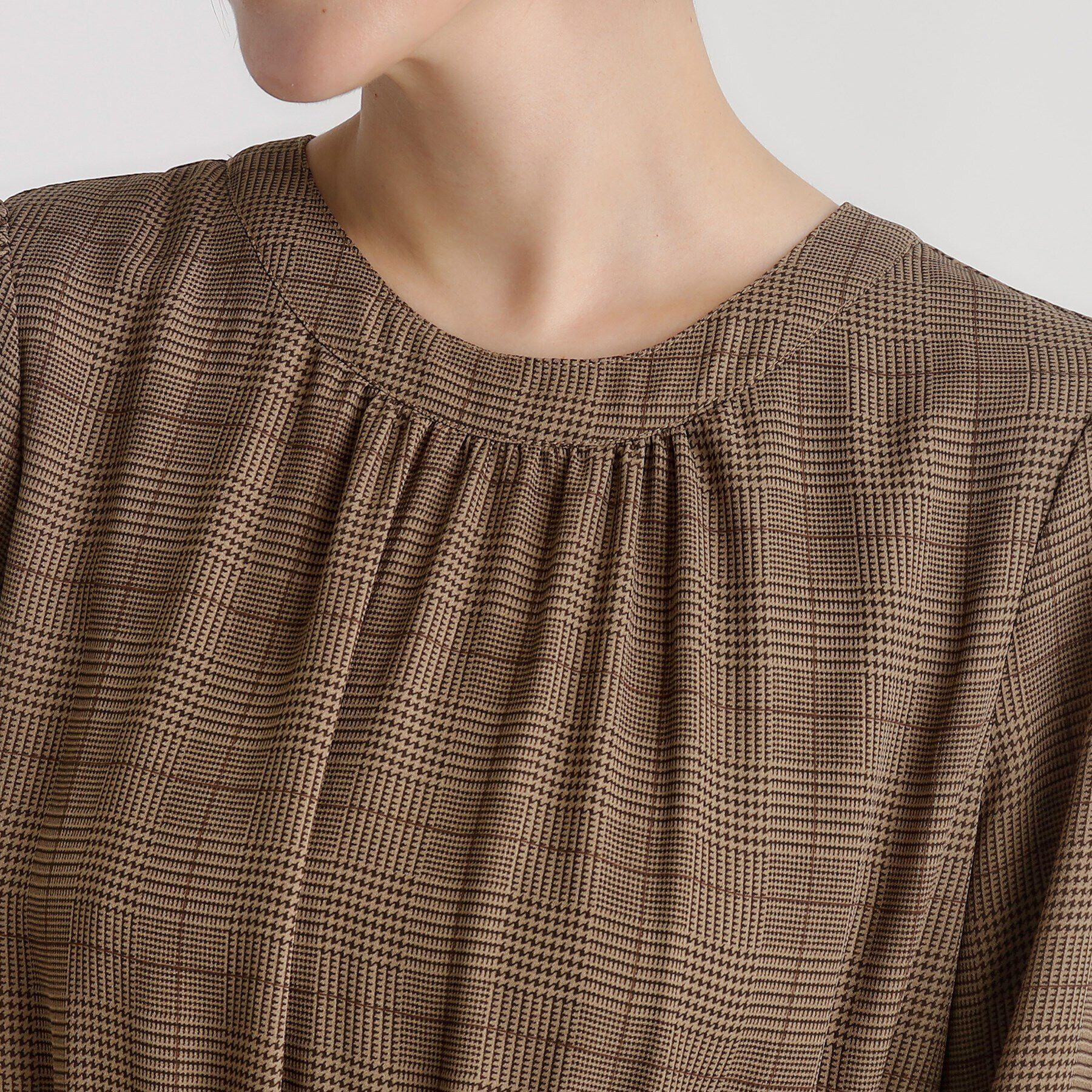 grove「ドビーアソートチェックプリントワンピース」|ワンピース|