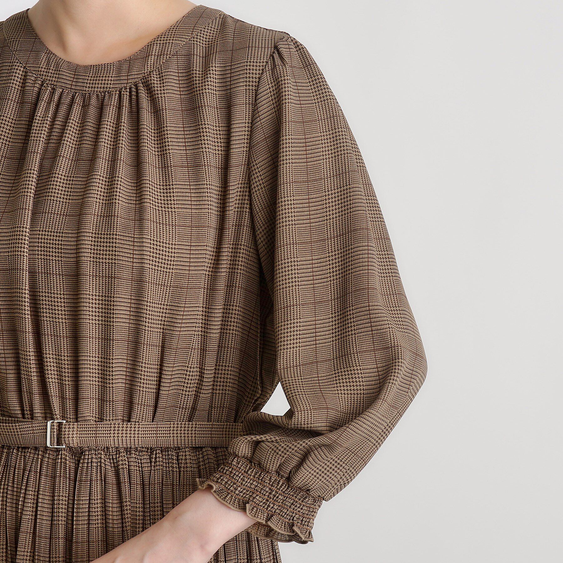 grove「ドビーアソートチェックプリントワンピース」|ワンピース|