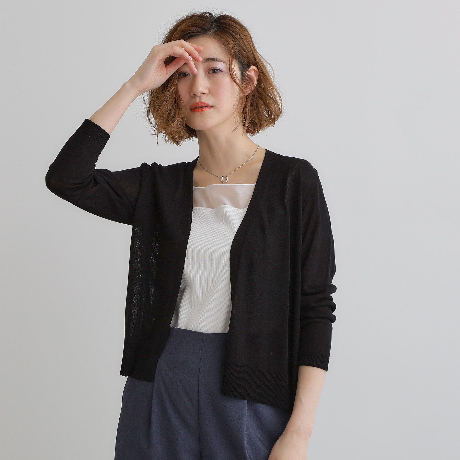 grove「【接触冷感/UVカットetc】夏に嬉しい機能付き！ベーシックショートカーディガン」|カーディガン|
