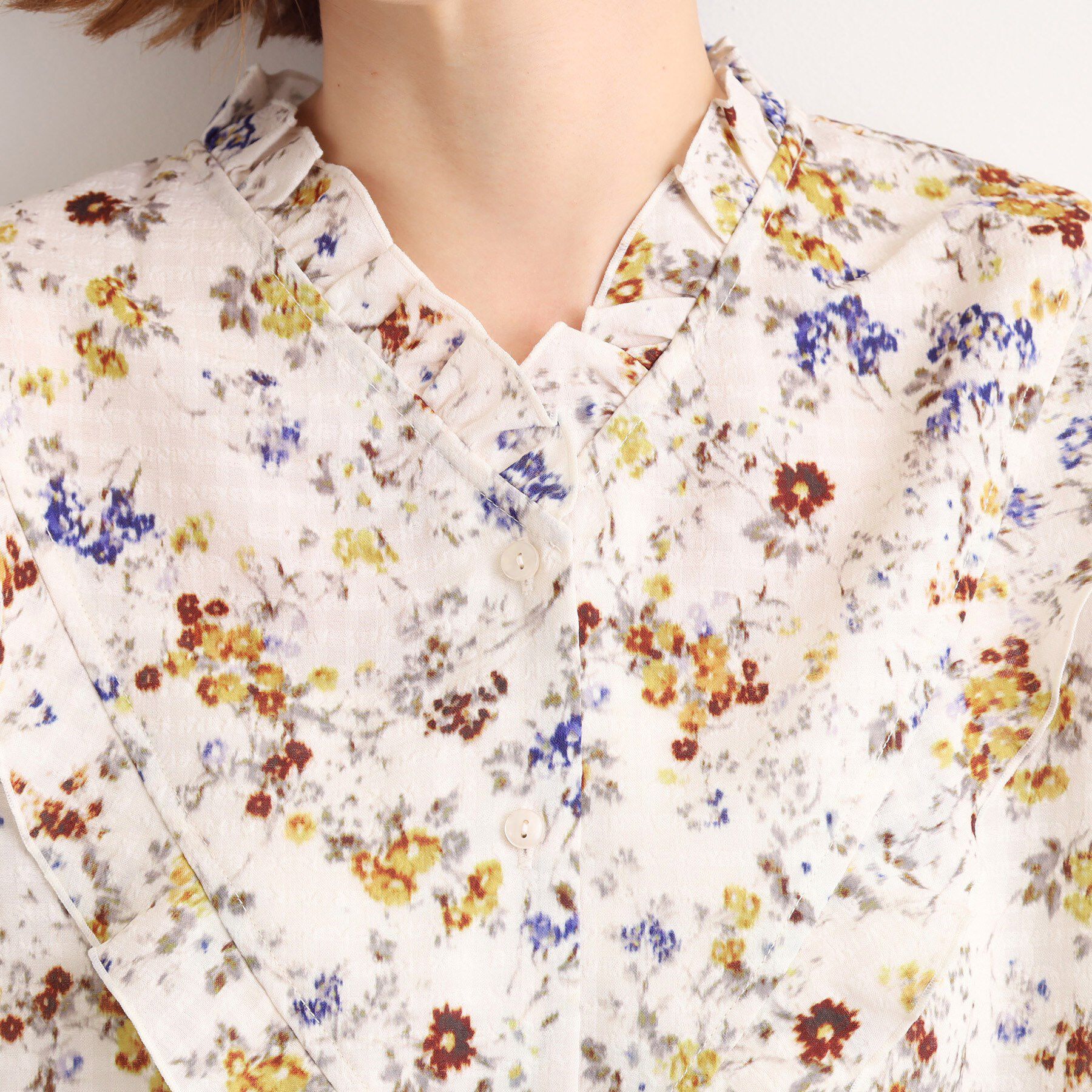 grove「カスリフラワープリントブラウス」|シャツ・ブラウス|