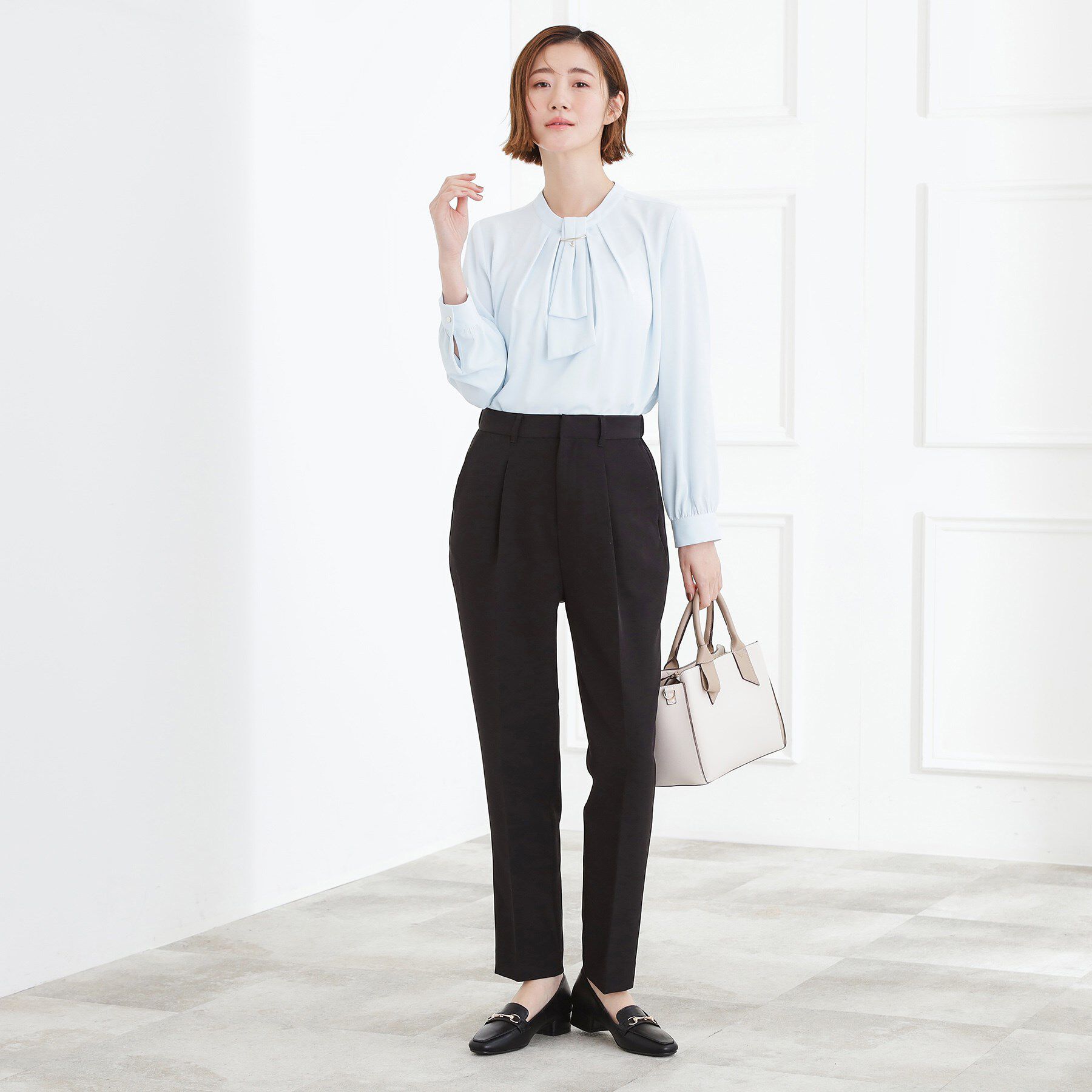 grove「【マシンウォッシュ/防シワ/UVカット】ボウタイブラウス【マルチWAY】」|シャツ・ブラウス|