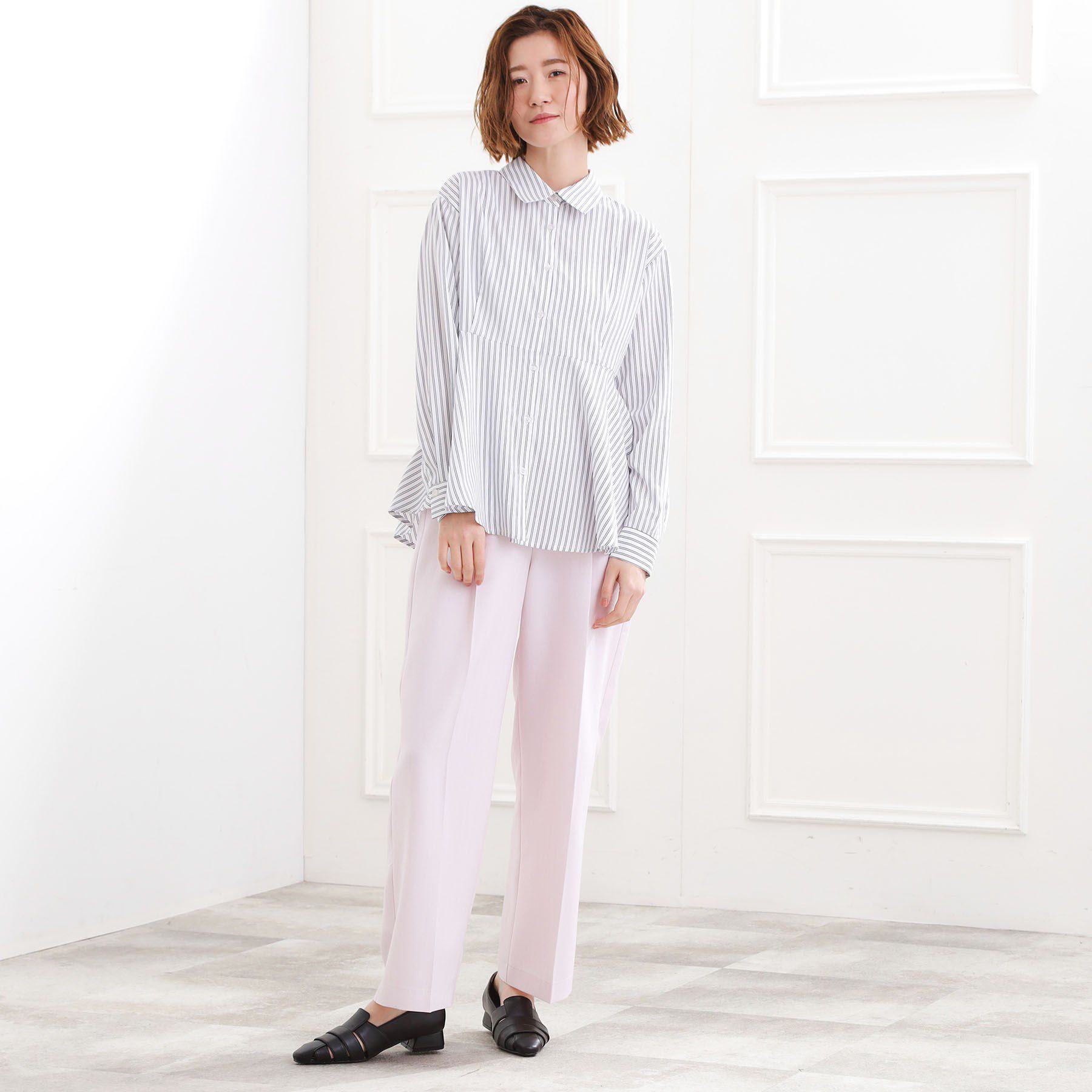 grove「【体型カバー】一枚でもレイヤードでも、ペプラムフレアシャツ」|シャツ・ブラウス|