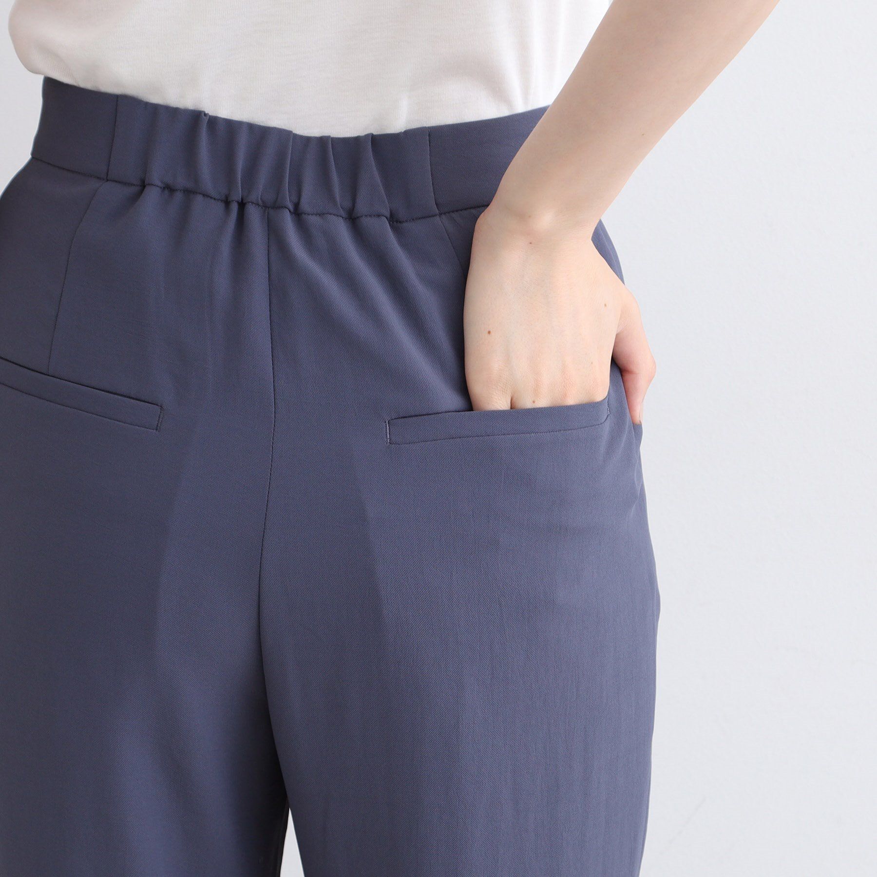 INDIVI「【洗える／UVケア／SETUP可能】ラップ風テーパードパンツ」|その他|