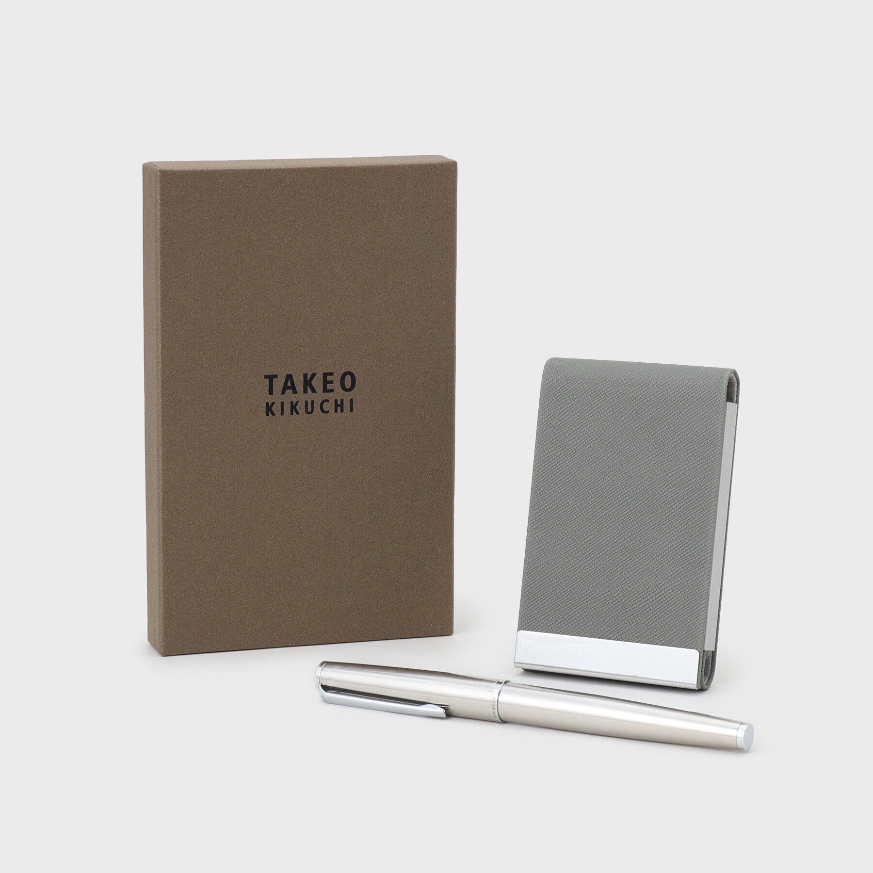 TAKEO KIKUCHI「【BOXセット】ボールペン＆名刺入れ セット」|その他|グレー(001)